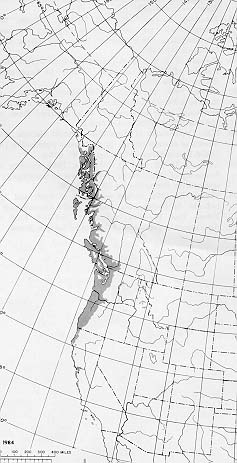 {The native range of Ulums rubra}